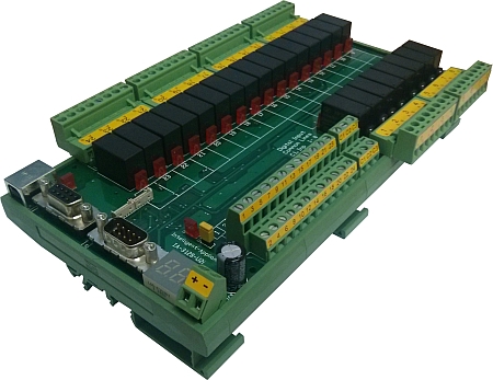 New 24ch 24ch Relay And Isolated Digital Inputs Industrial Usb Board