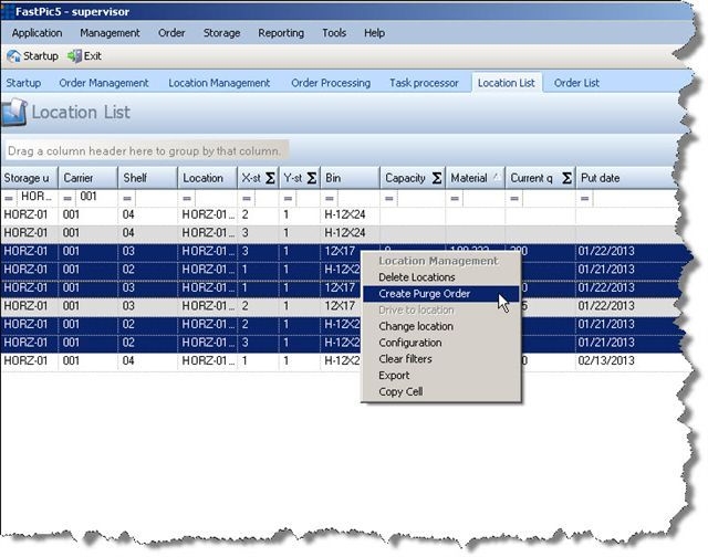 New Purge Materials Feature Provides Better Cube Utilization